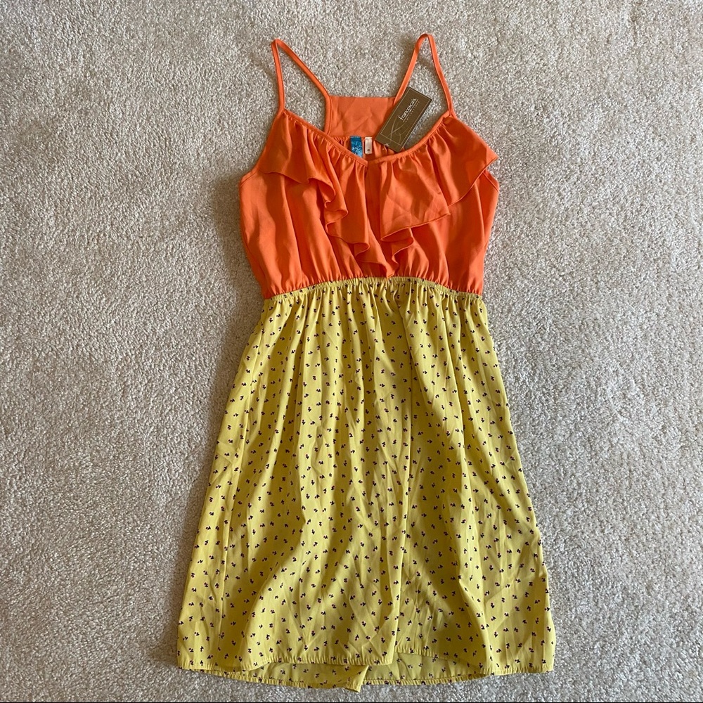 Francesa’s Yellow and Orange Floral Ruffle Dress